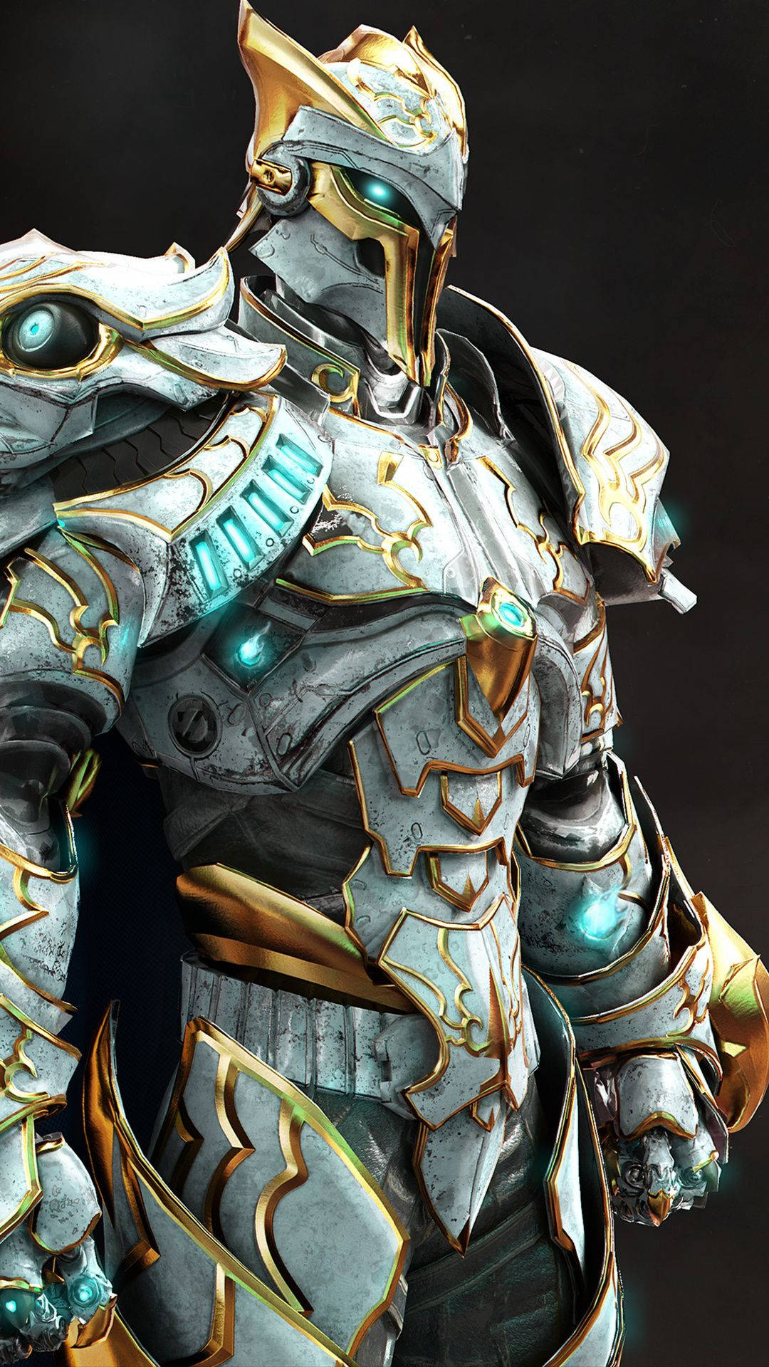 Godfall Warrior With Gleaming Eyes Background