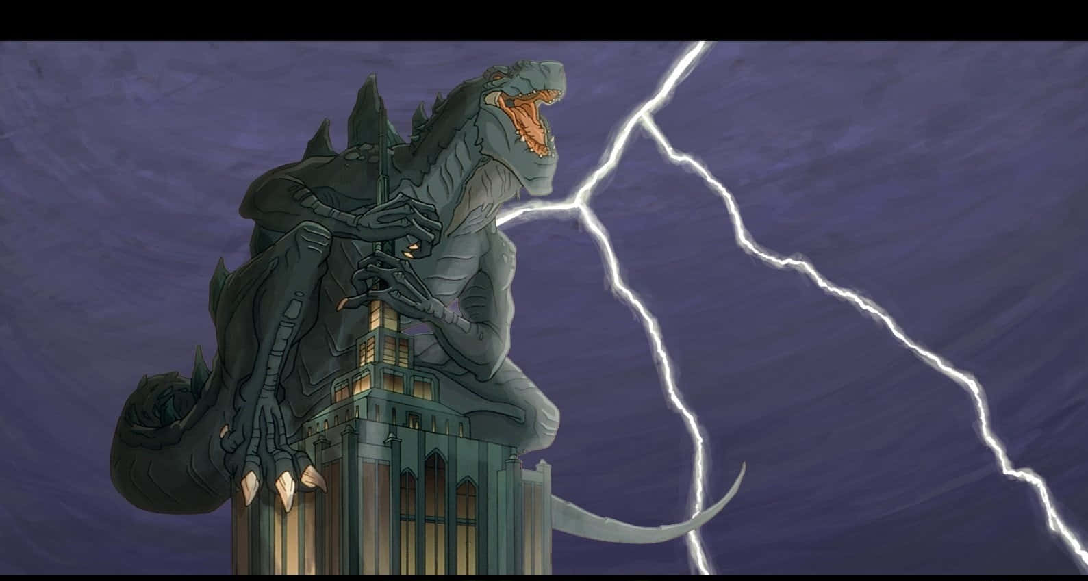 Godzilla 1998 Wreaking Havoc In The City Background