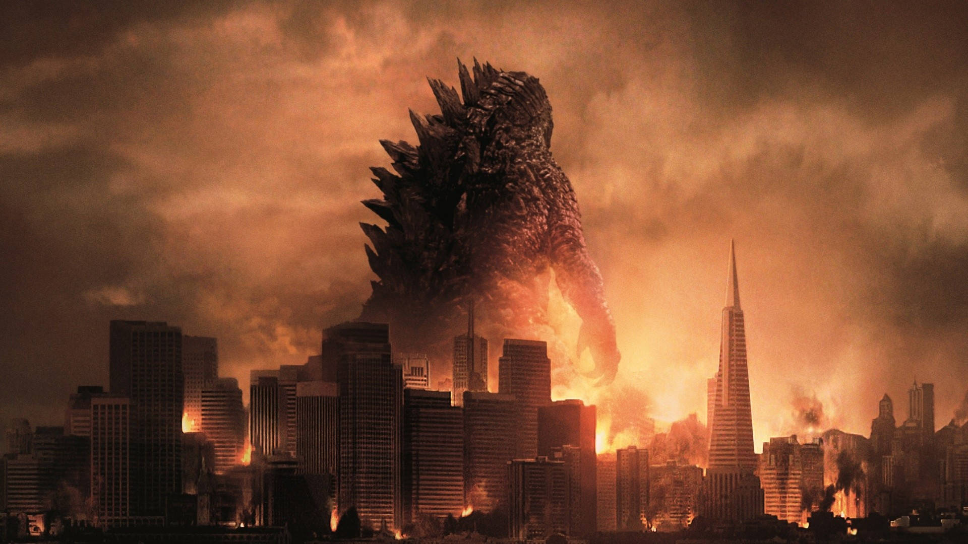 Godzilla 4k Burning City Background