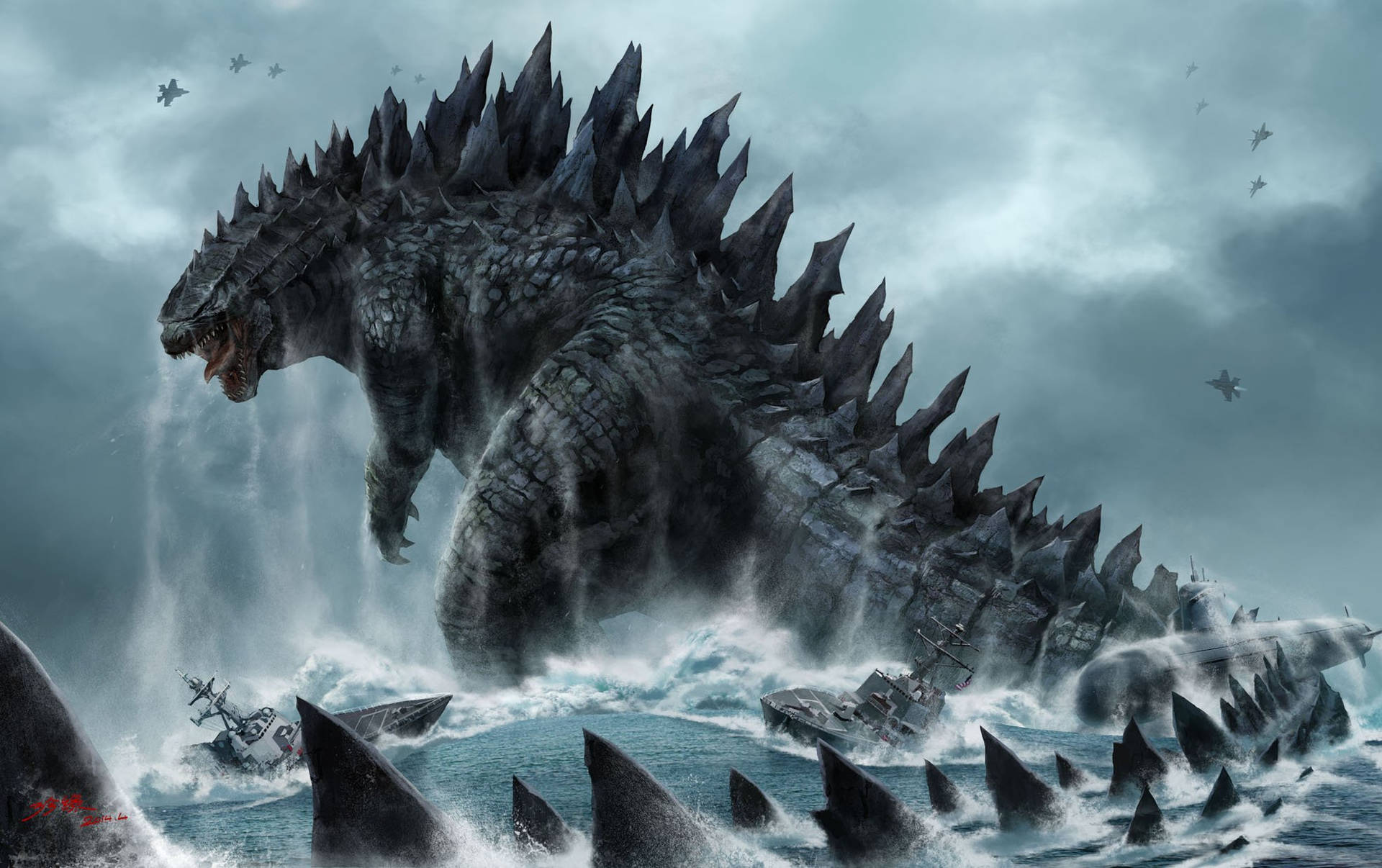 Godzilla 4k Ocean Background