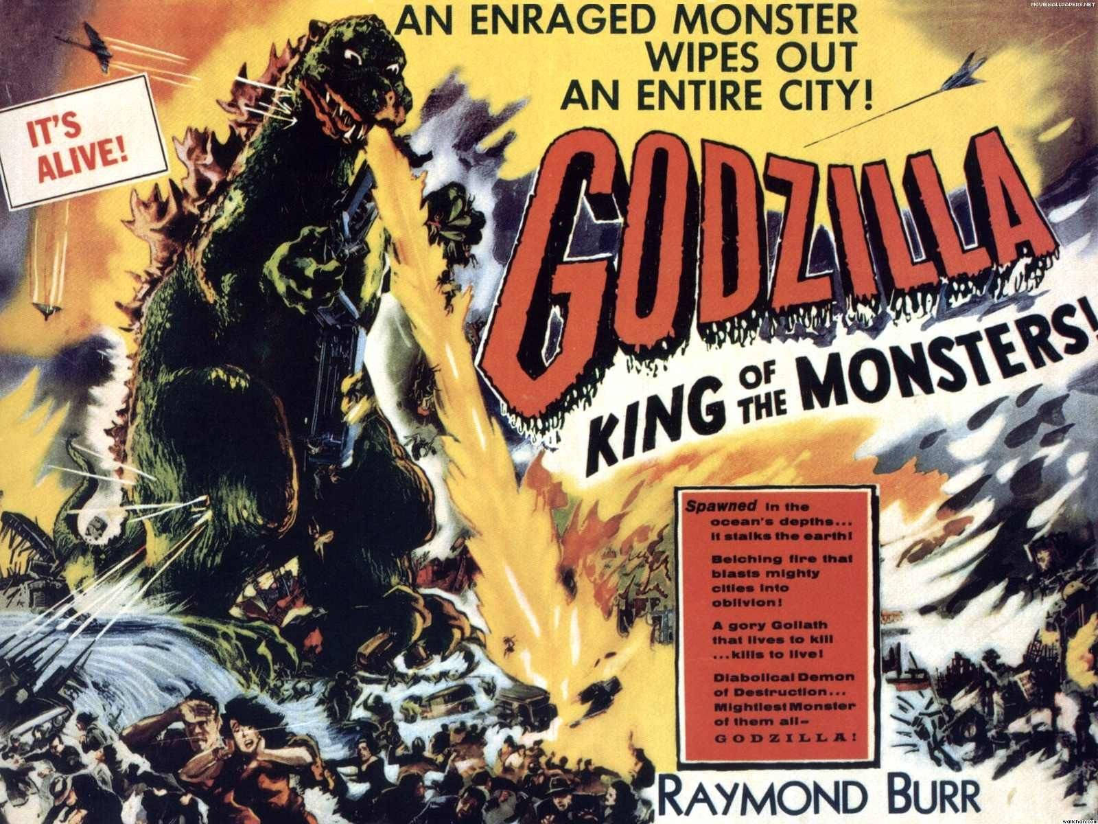 Godzilla 4k Retro Poster Background