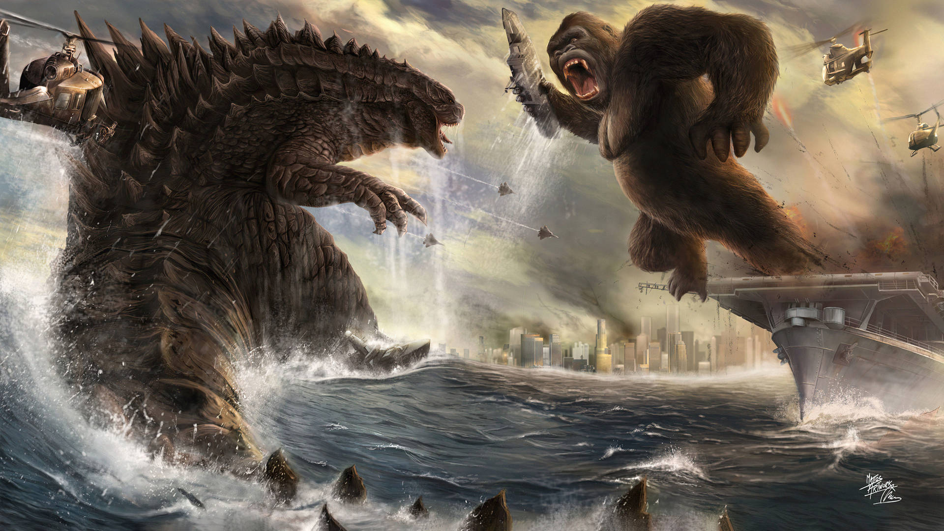 Godzilla Vs King Kong Background