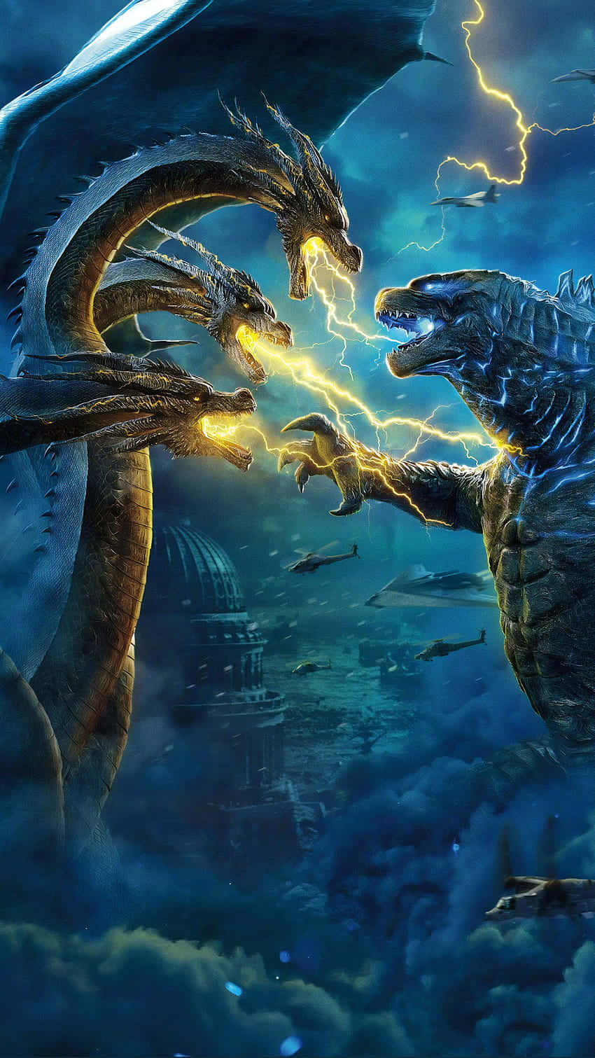 Godzillavs King Ghidorah Epic Battle Background