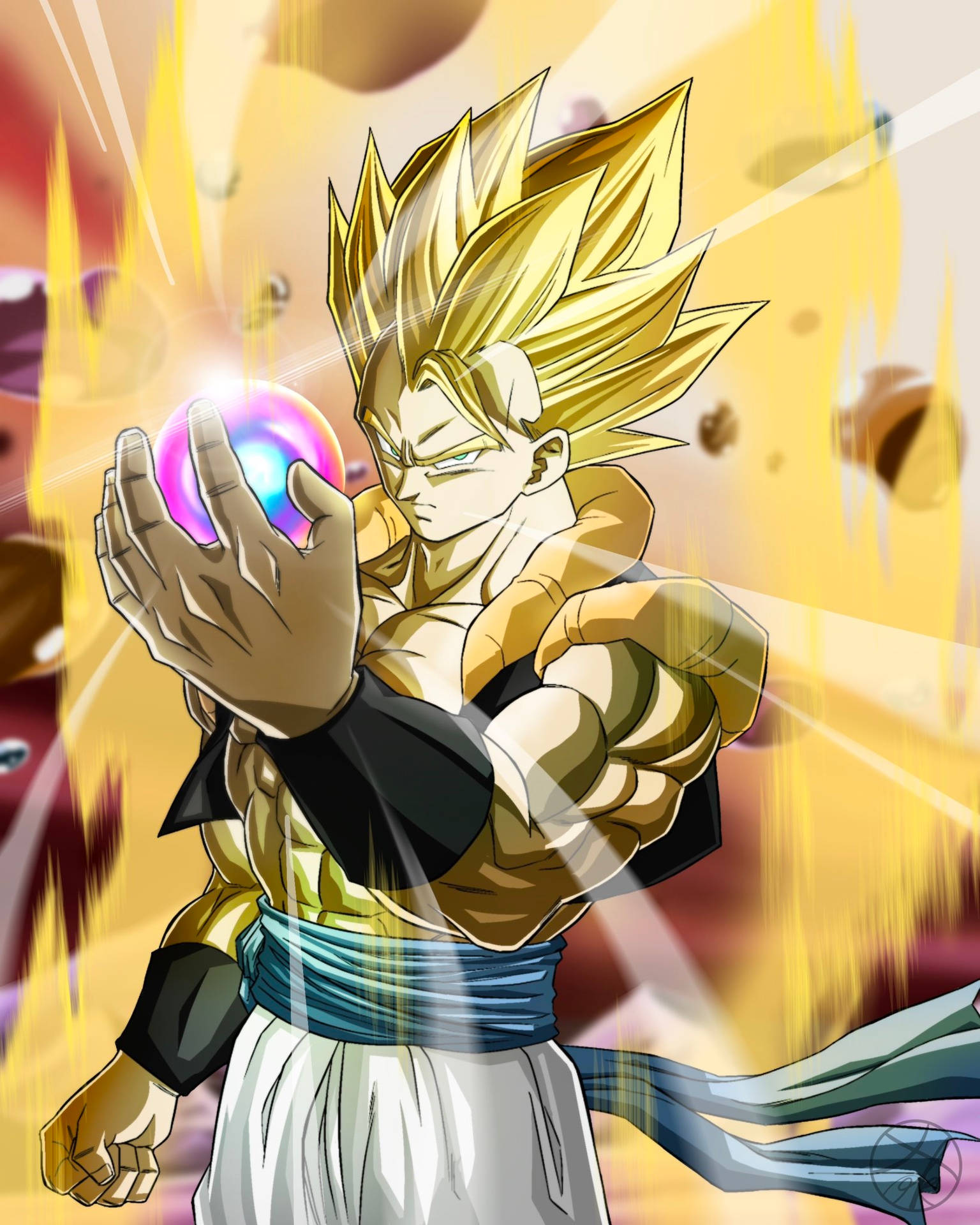 Gogeta And Ball Of Power Background