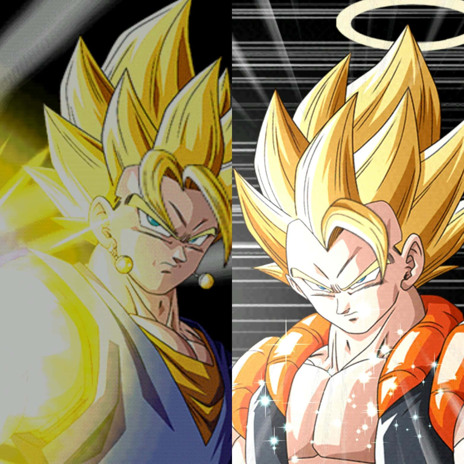 Gogeta And Vegito, Powerful Fusion In The Dragon Ball World Background