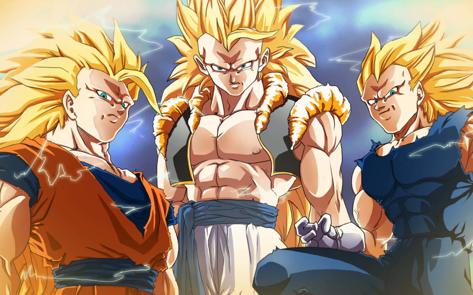 Gogeta And Vegito, The Powerful Fused Saiyans Battling Against Evil Background