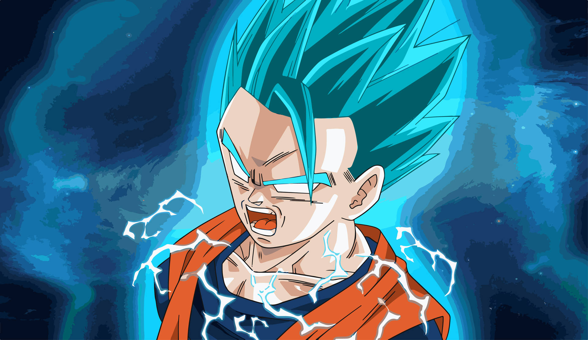 Gohan Goku Super Saiyan Blue Background