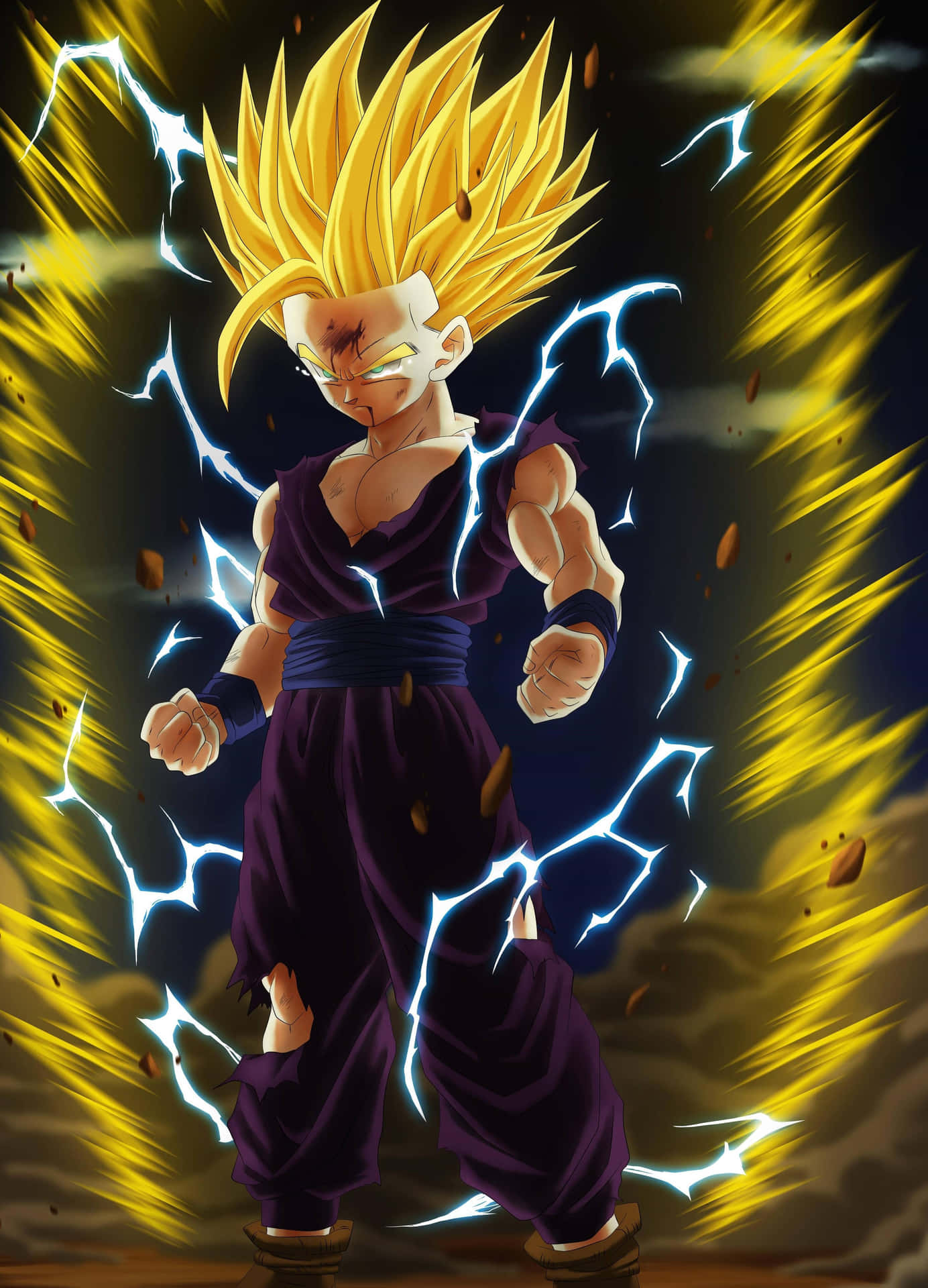 Gohan Iphone Surrounded By Energy Background