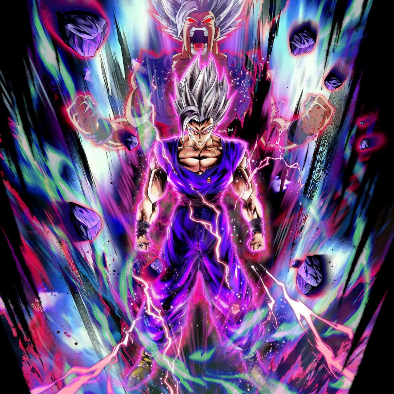 Gohan Iphone Violet Energy Background