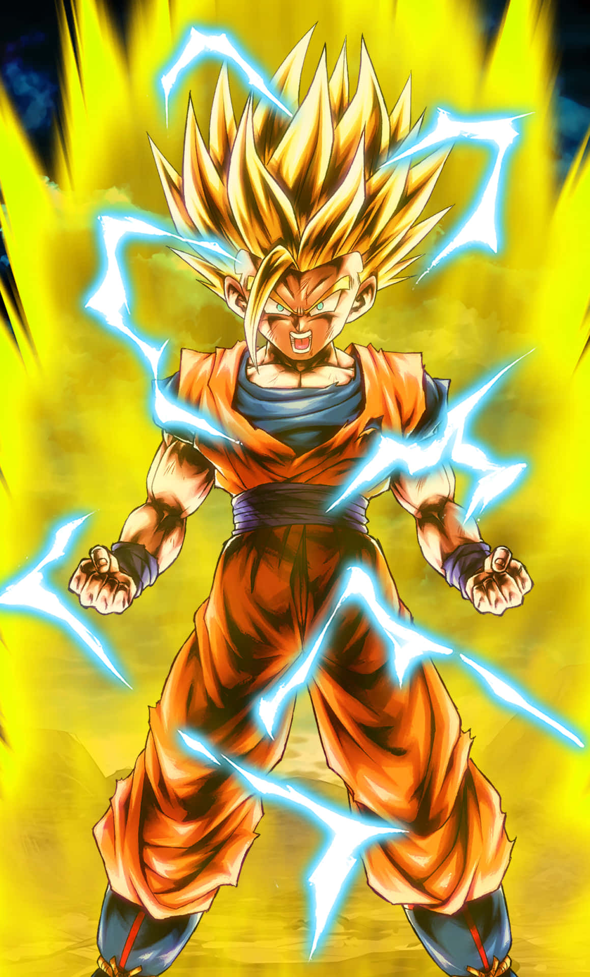 Gohan Iphone Yellow Energy Background