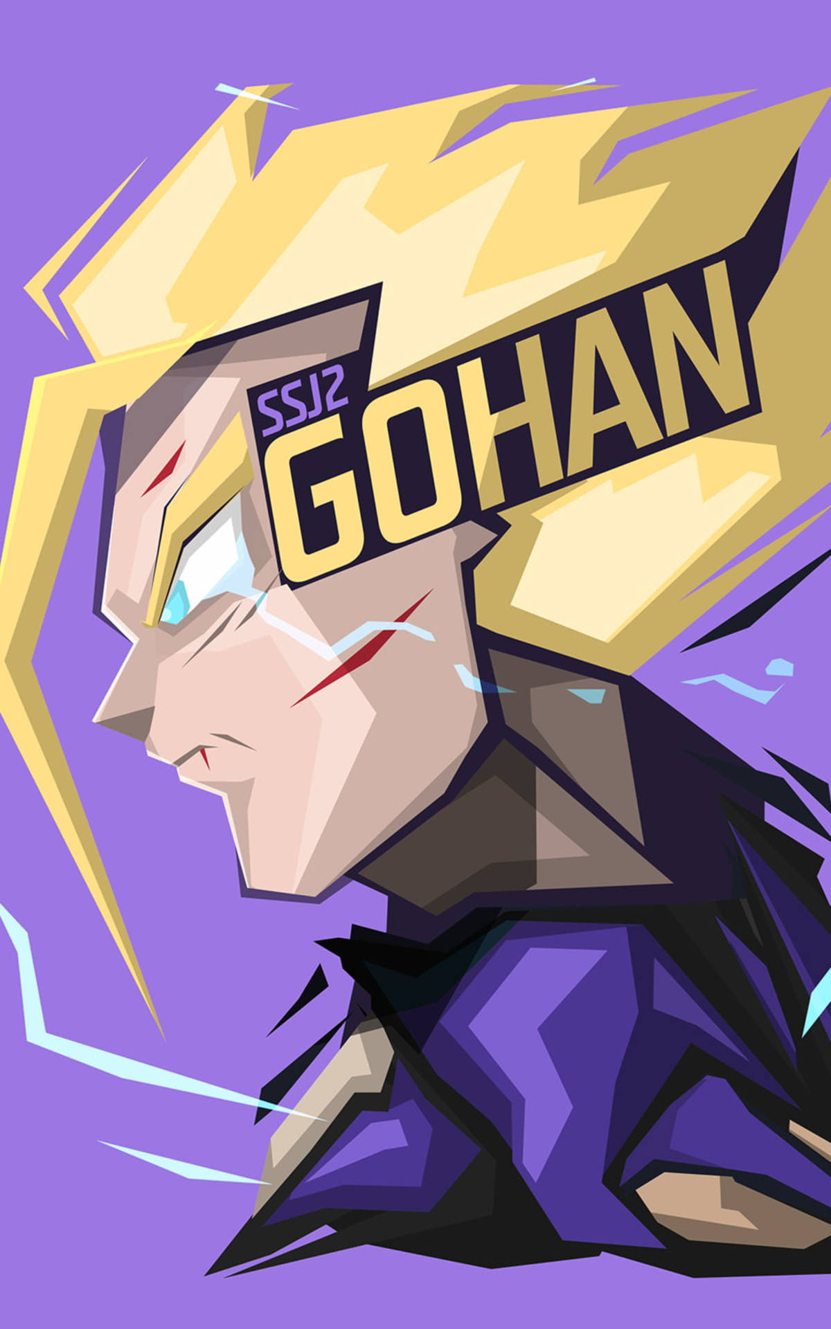 Gohan Super Saiyan 2 Digital Art Background