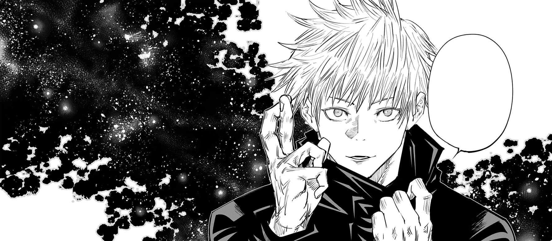 Gojo Sataru Black And White Manga Panel Background