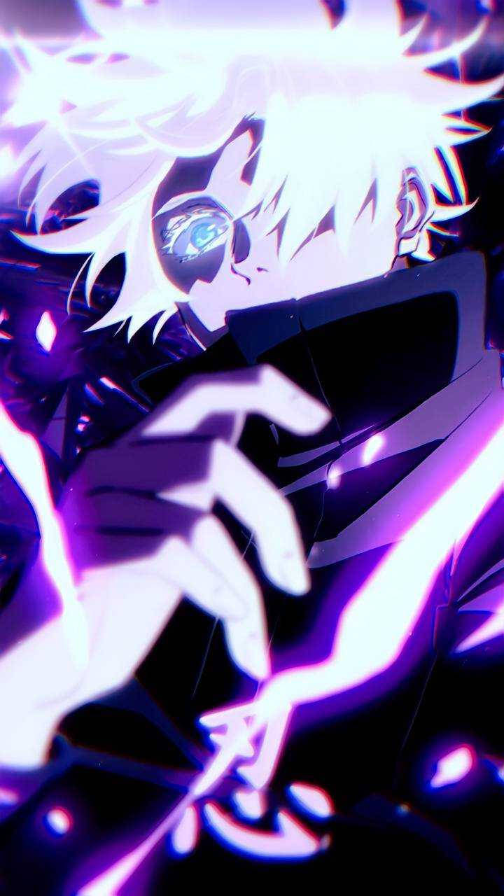 Gojo Sataru Purple And Black Phone Background