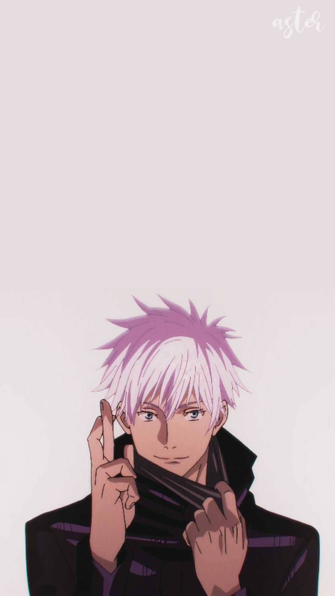 Gojo Sataru With Pastel Pink Hair Background