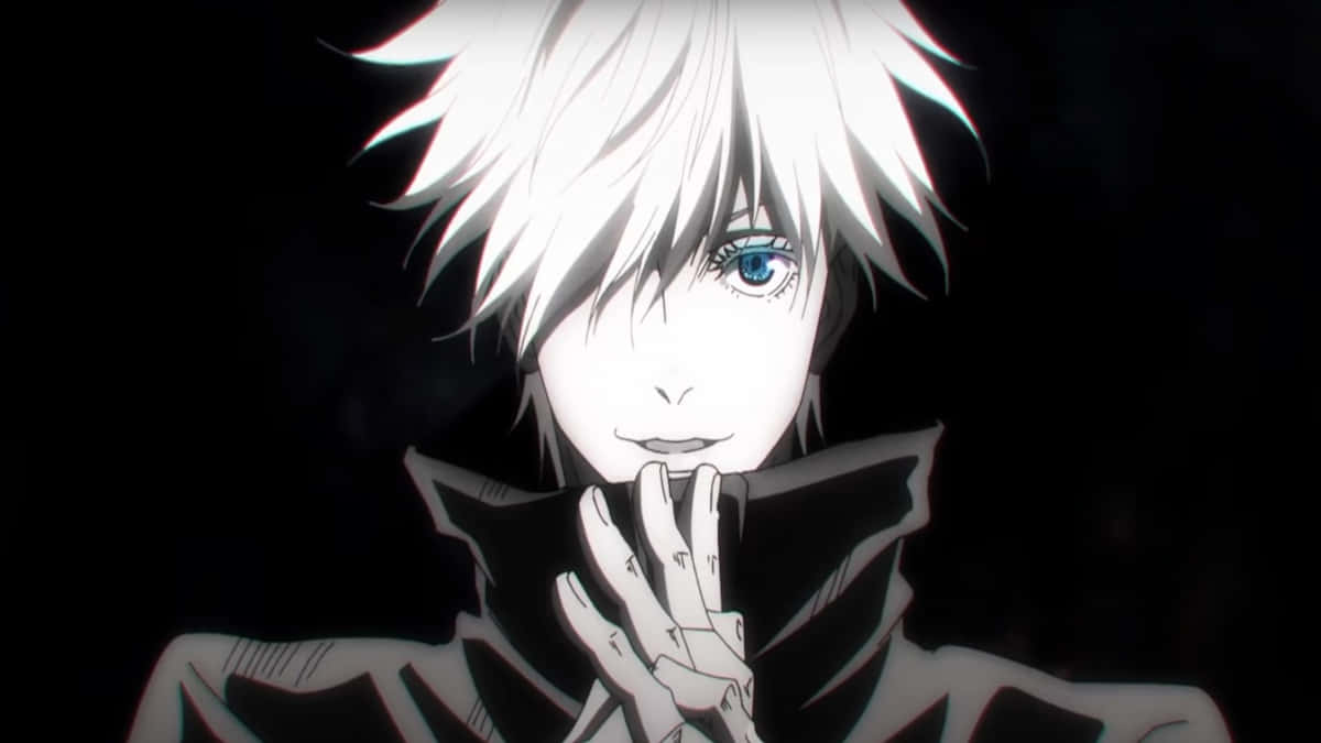Gojo Satoru In Black And White Anime Pfp Background