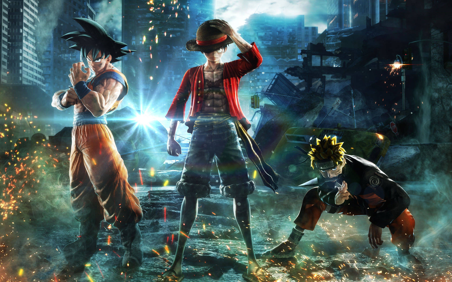 Goku 4k Ultra Hd 3d With Luffy Naruto Background