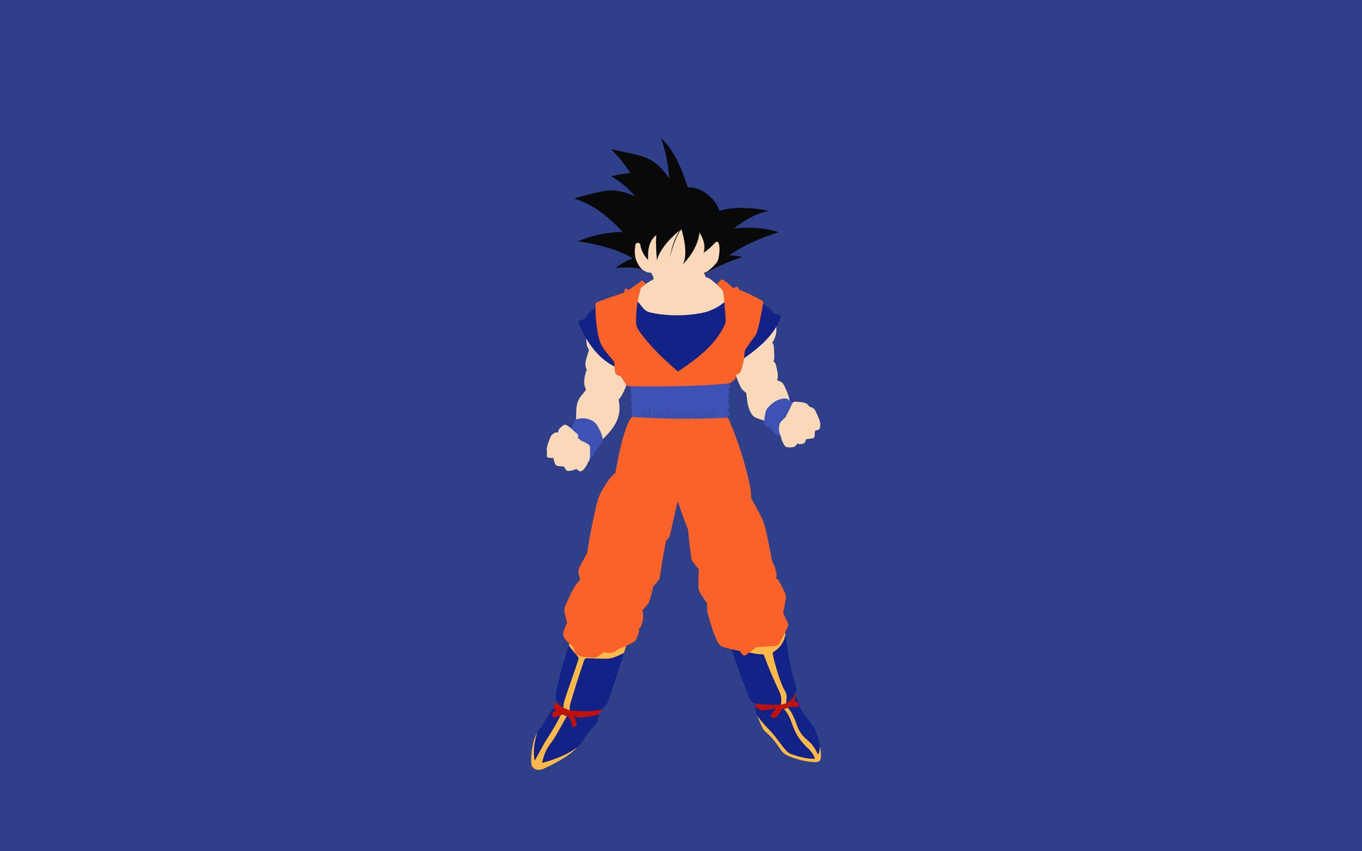 Goku 4k Ultra Hd Minimalist On Blue Background