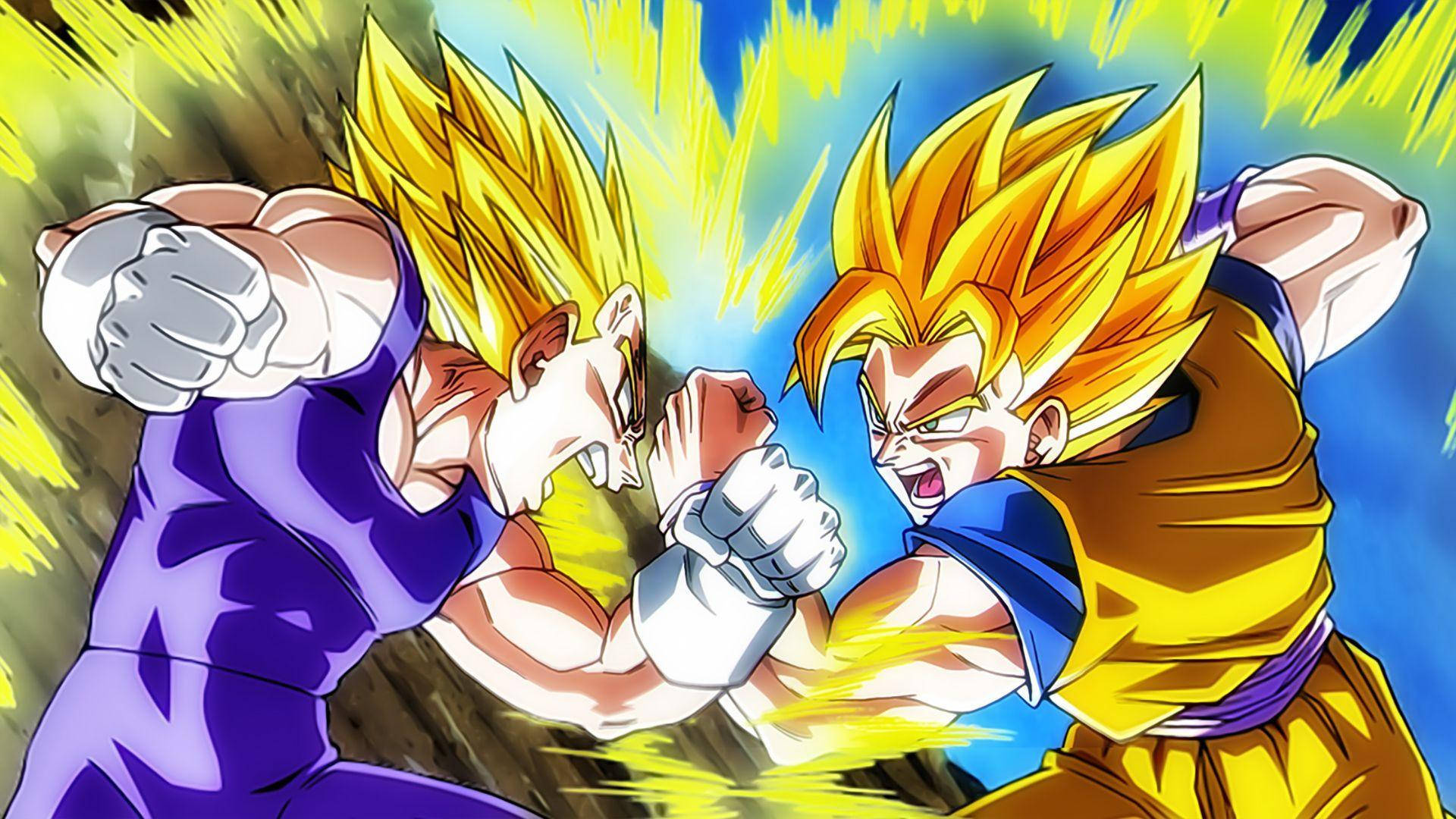 Goku 4k Ultra Hd Punching Vegeta Background