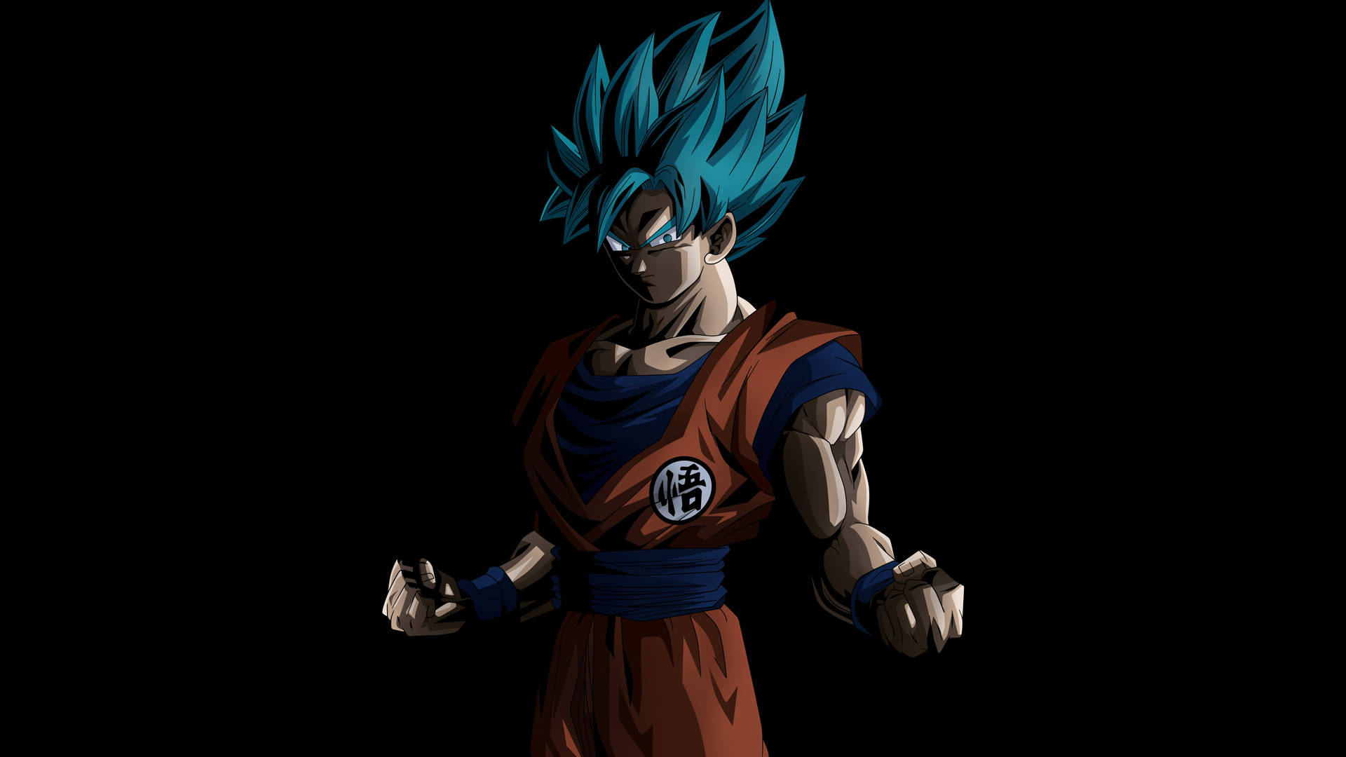 Goku 4k Ultra Hd Super Saiyan Blue In Orange Background