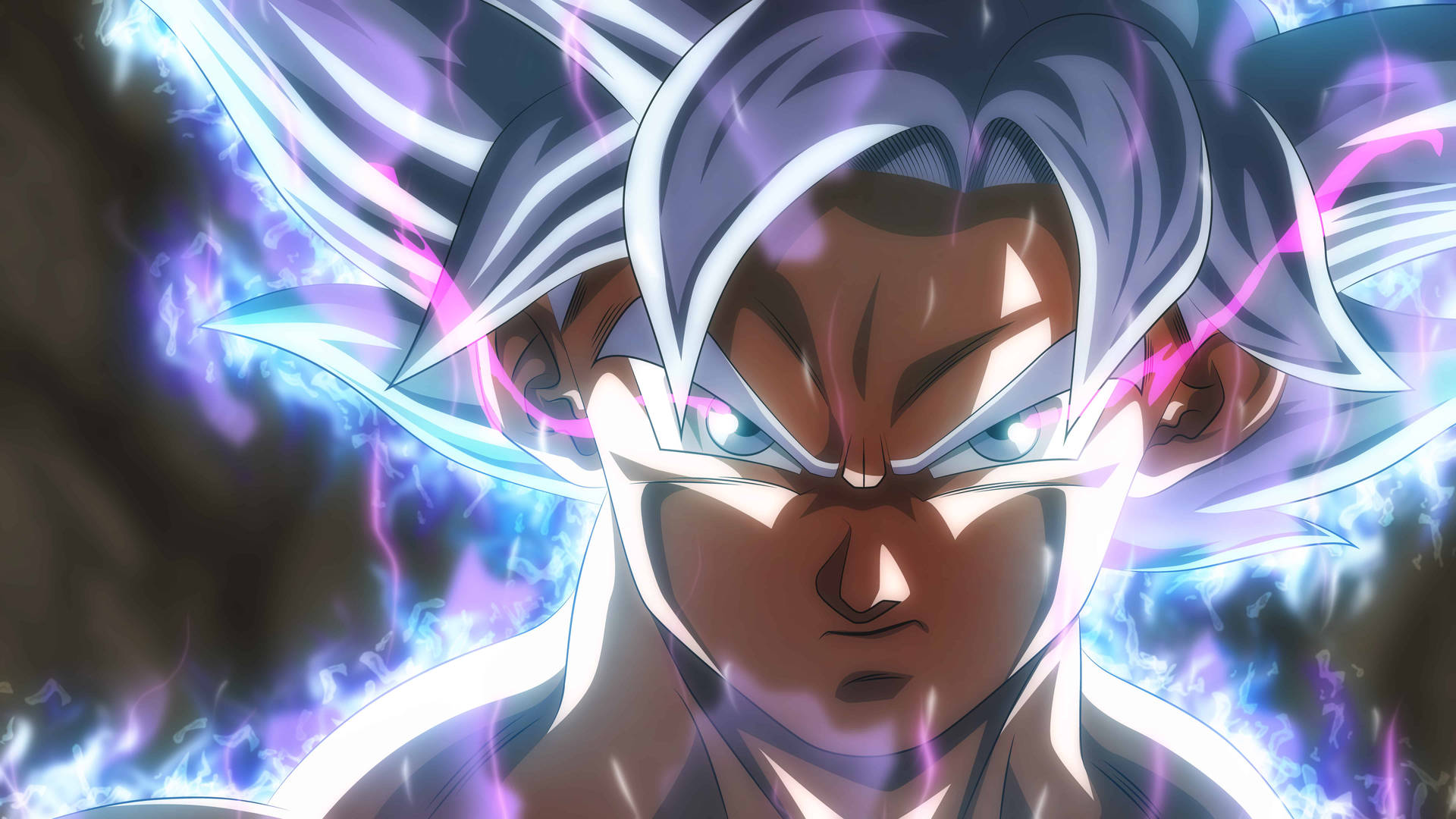 Goku 4k Ultra Hd White Hair Close-up Background