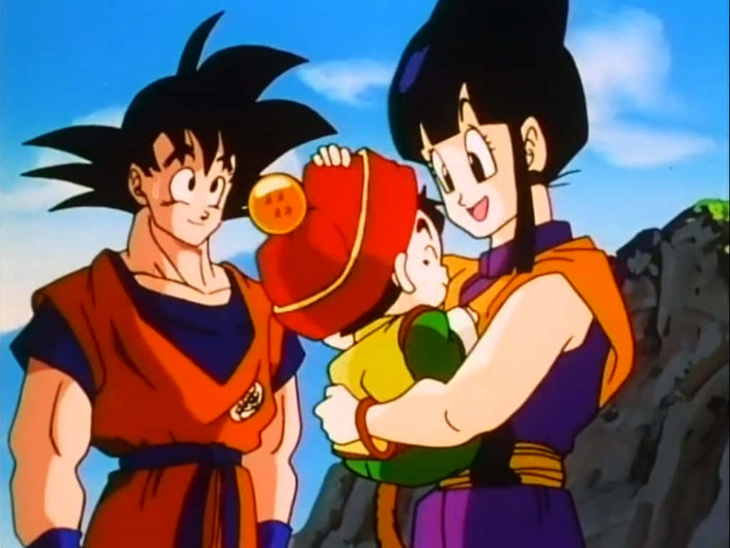 Goku And Chichi Celebrate Their Love For Each Other. Background