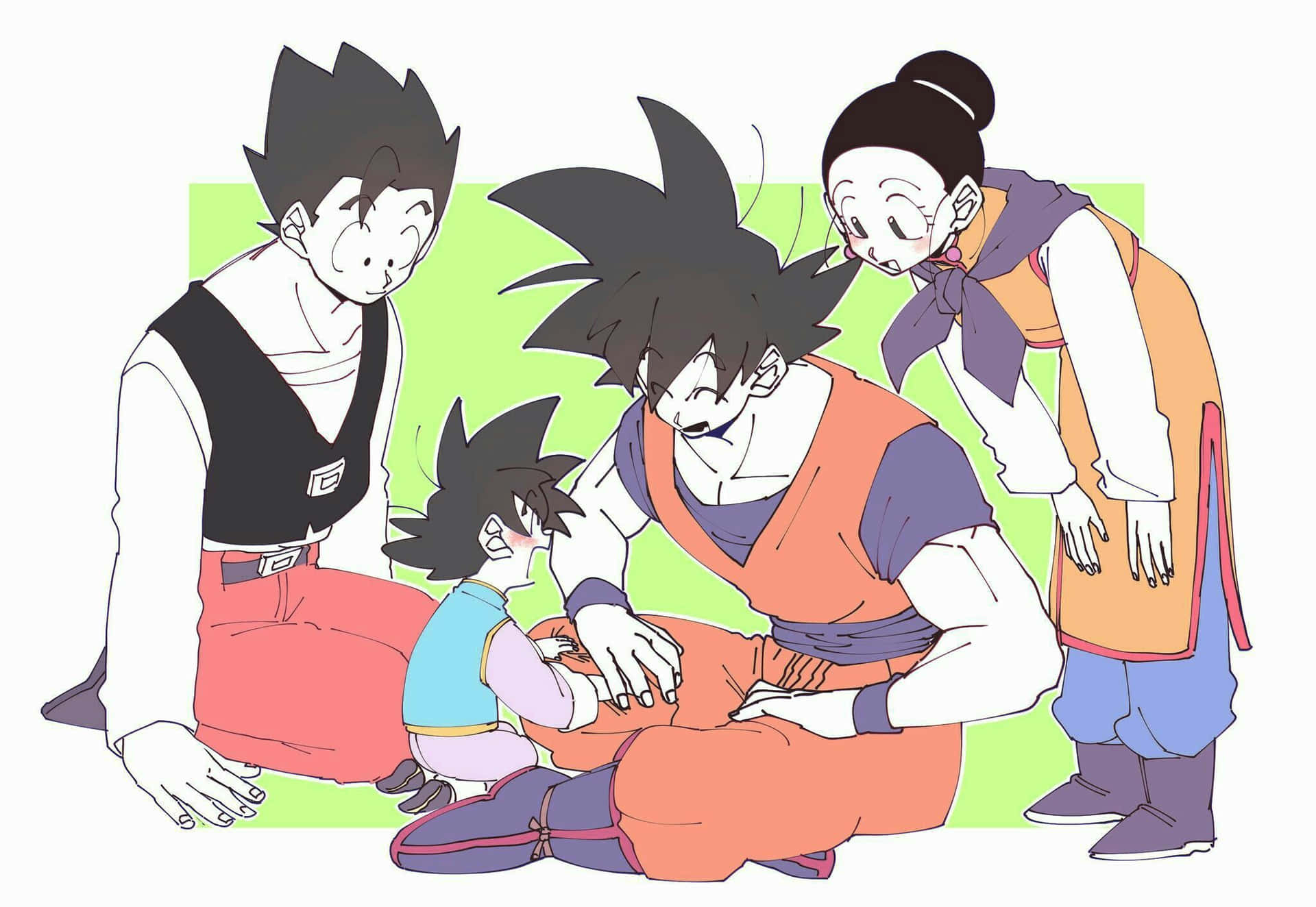 Goku And Chichi Embrace In A Moment Of Joy. Background
