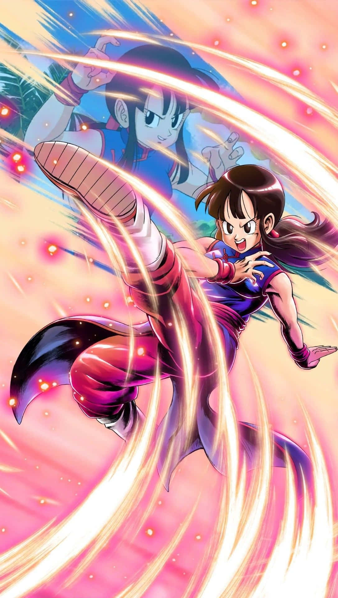 Goku And Chichi Together In Paradise Background