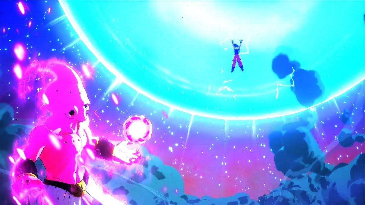 Goku And Majin Buu Spirit Bomb Background