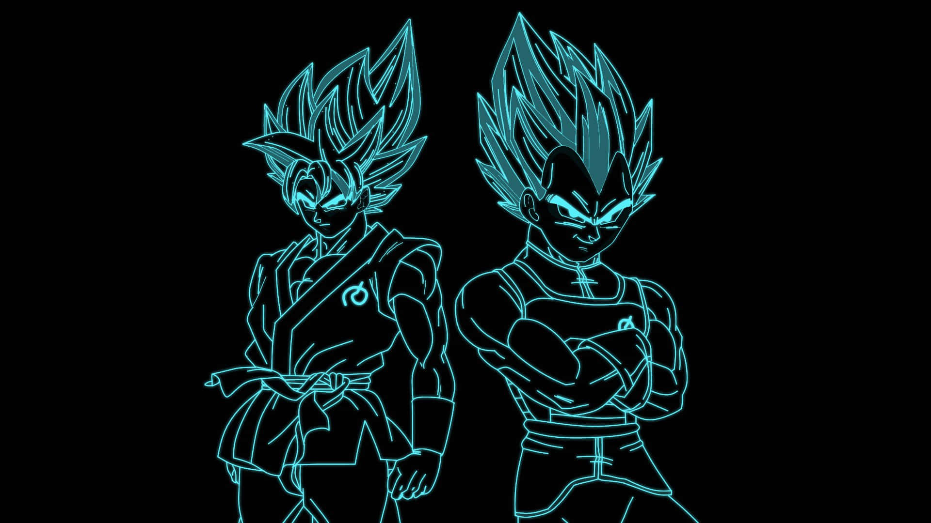 Goku And Vegeta Dragon Ball Z Black And Blue Background