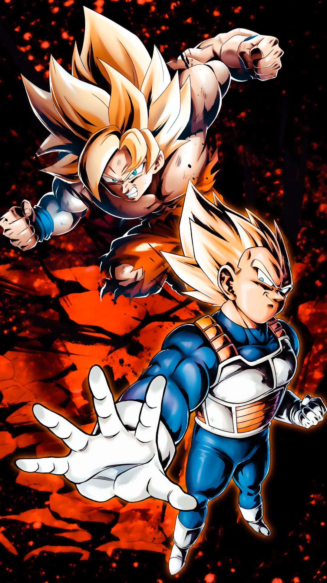 Goku And Vegeta Dragon Ball Z Black And Red Aesthetic Background