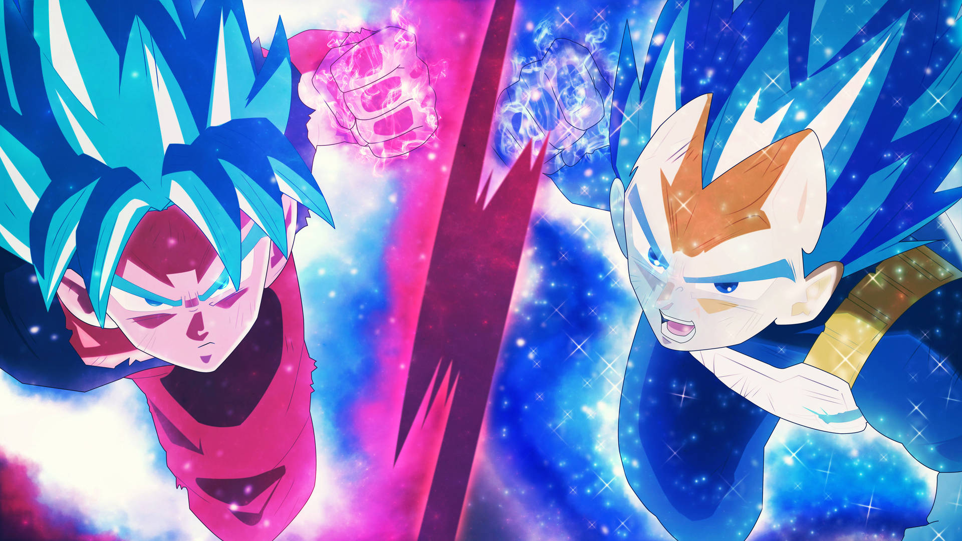 Goku And Vegeta Kaioken Energy Background