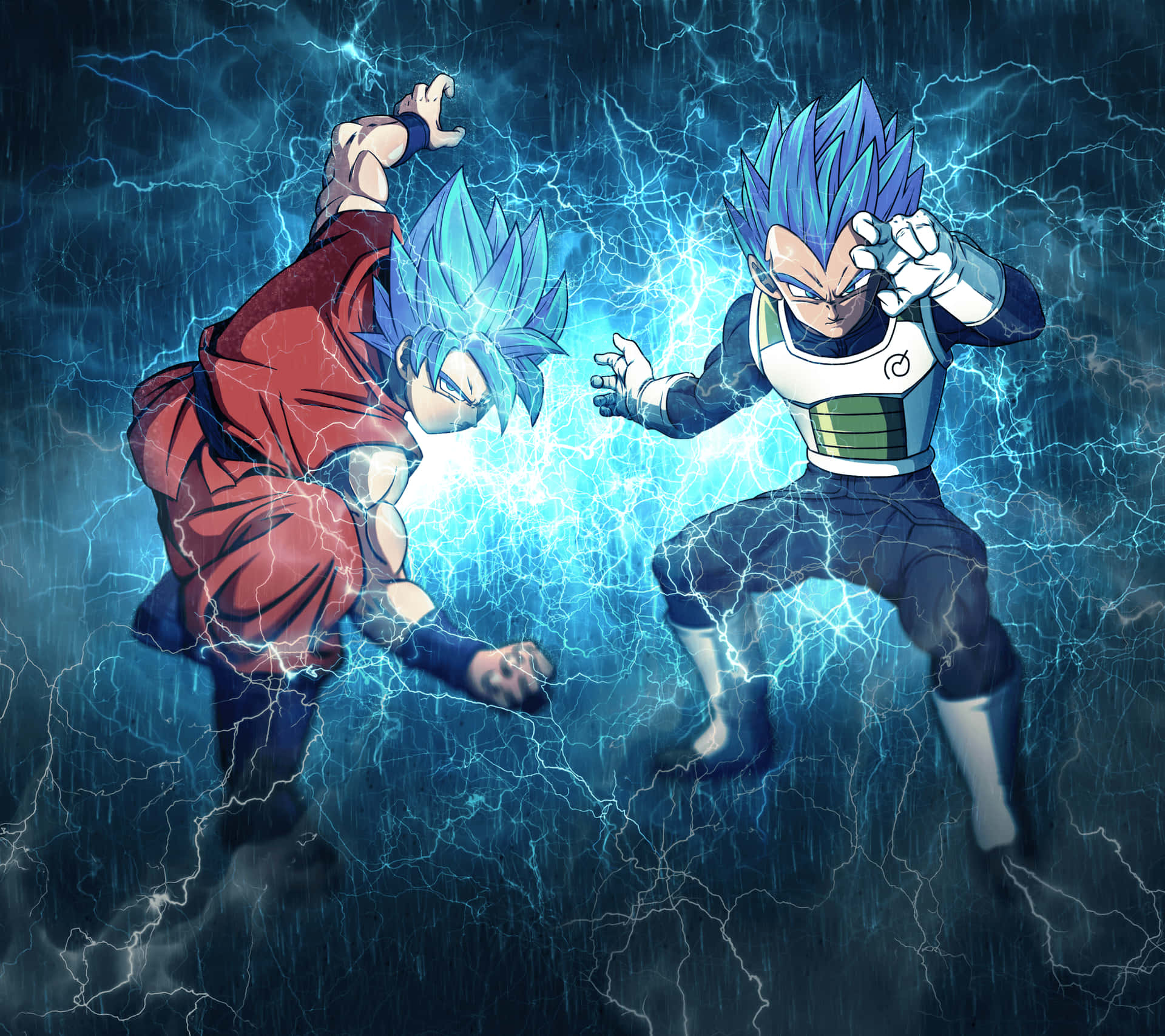 Goku And Vegeta Unleash Their Power Background