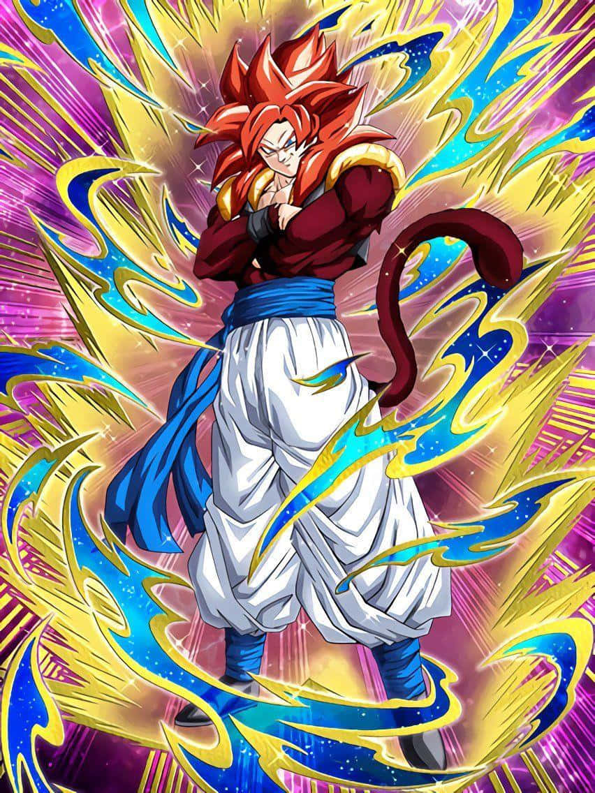 Goku Arms Crossed Super Saiyan 4 Background