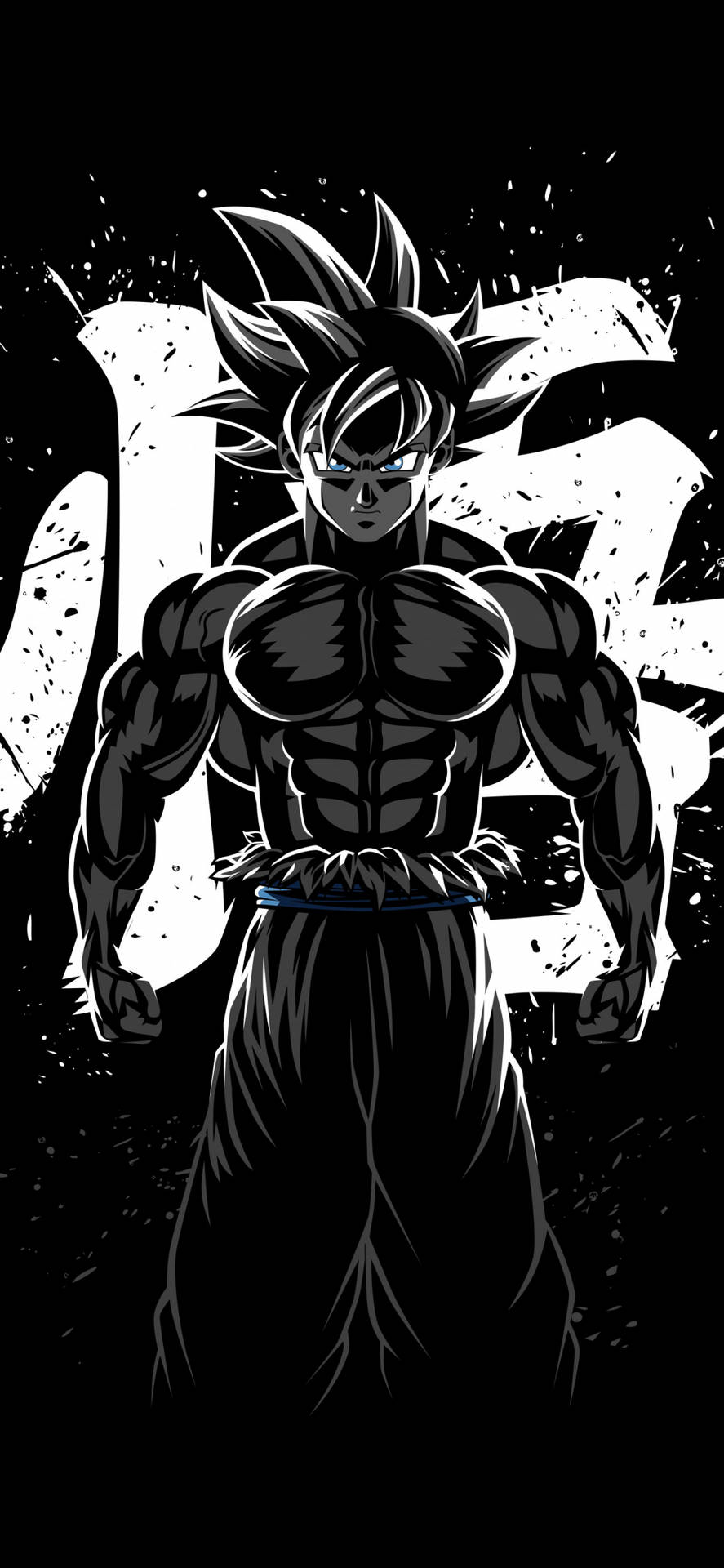 Goku Battles In Black And White Background