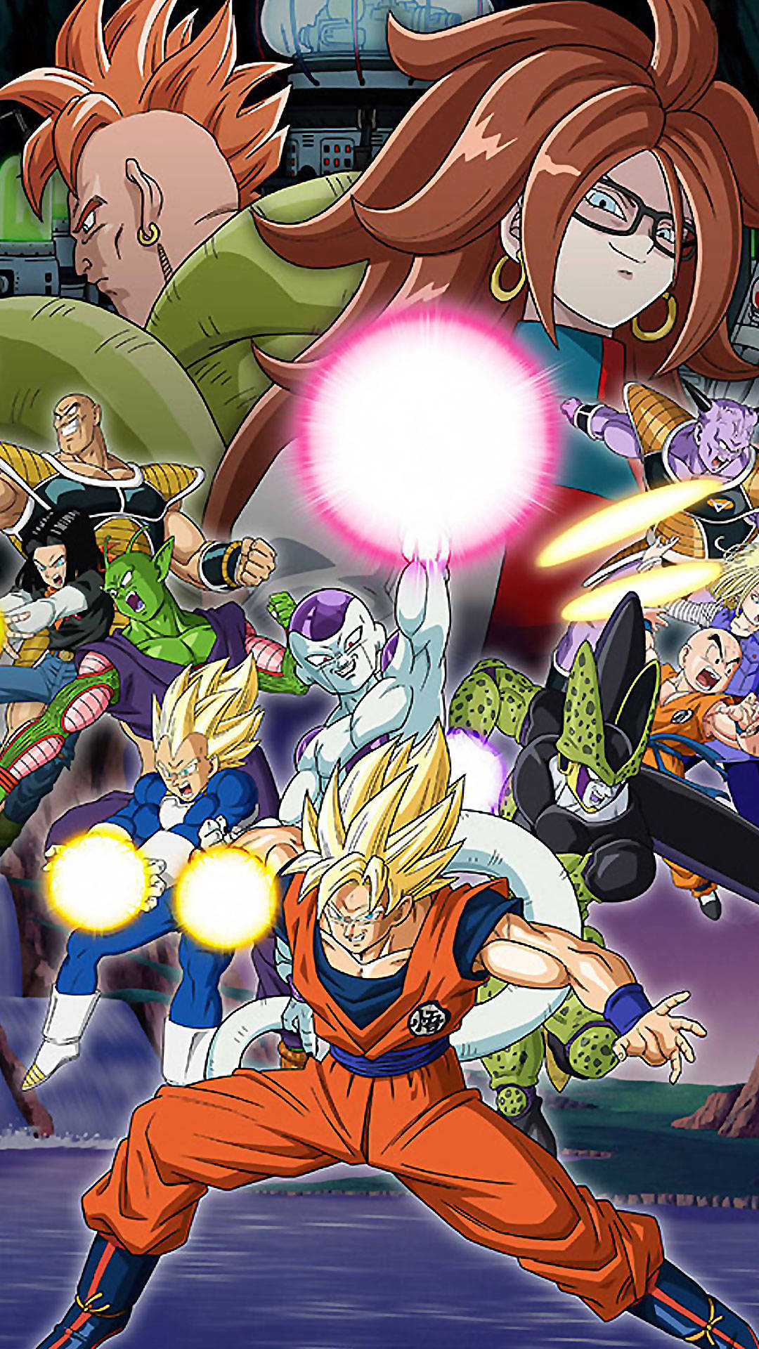 Goku Behind Villains Dragon Ball Z Iphone Background
