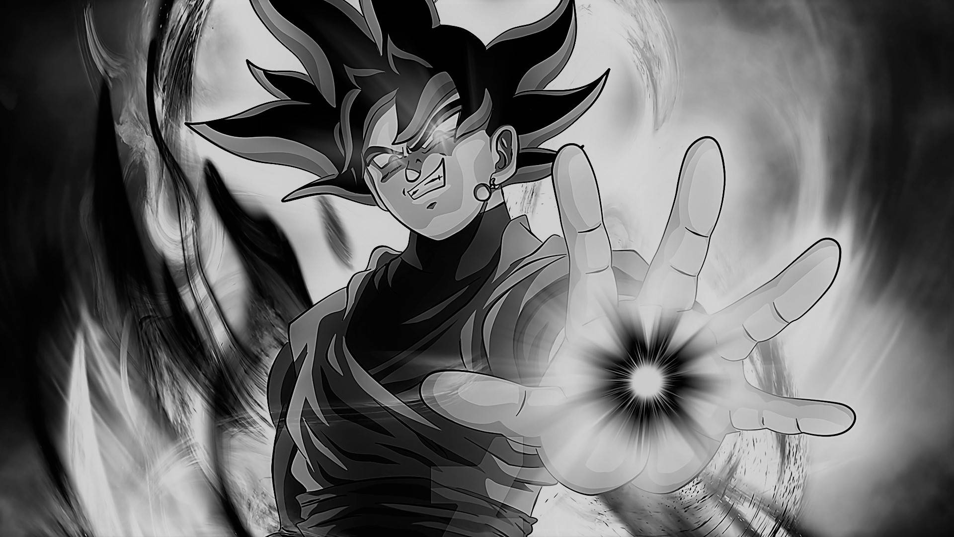 Goku Black And White Ability Background