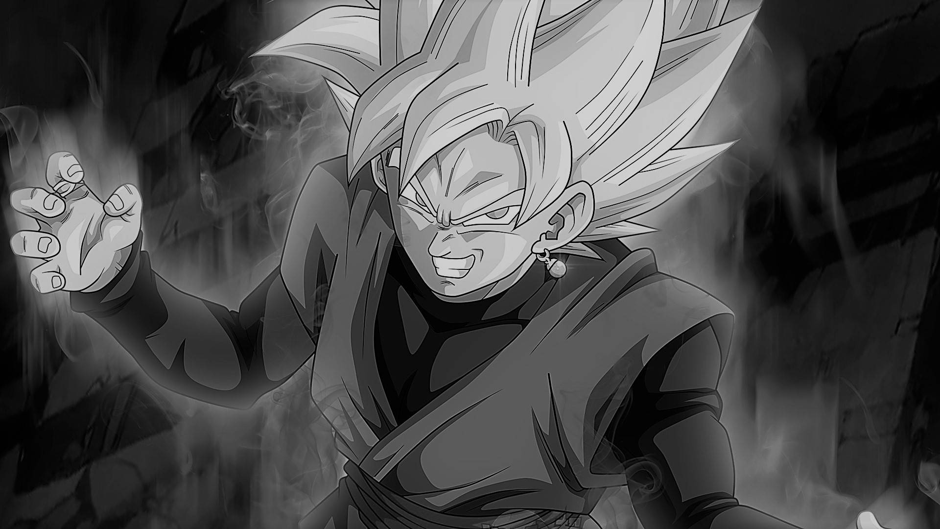 Goku Black And White Charging Background