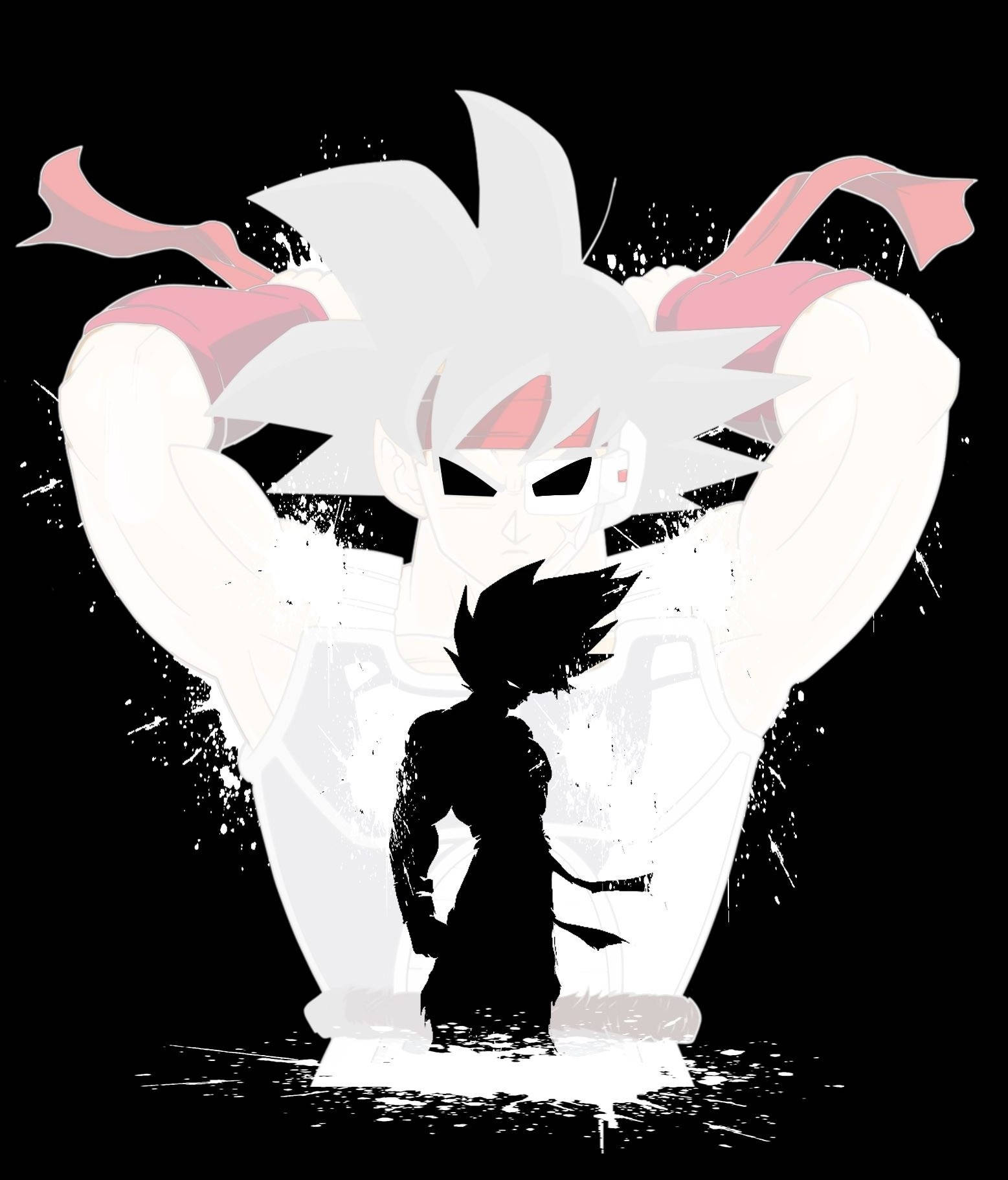 Goku Black And White Silhouette Background