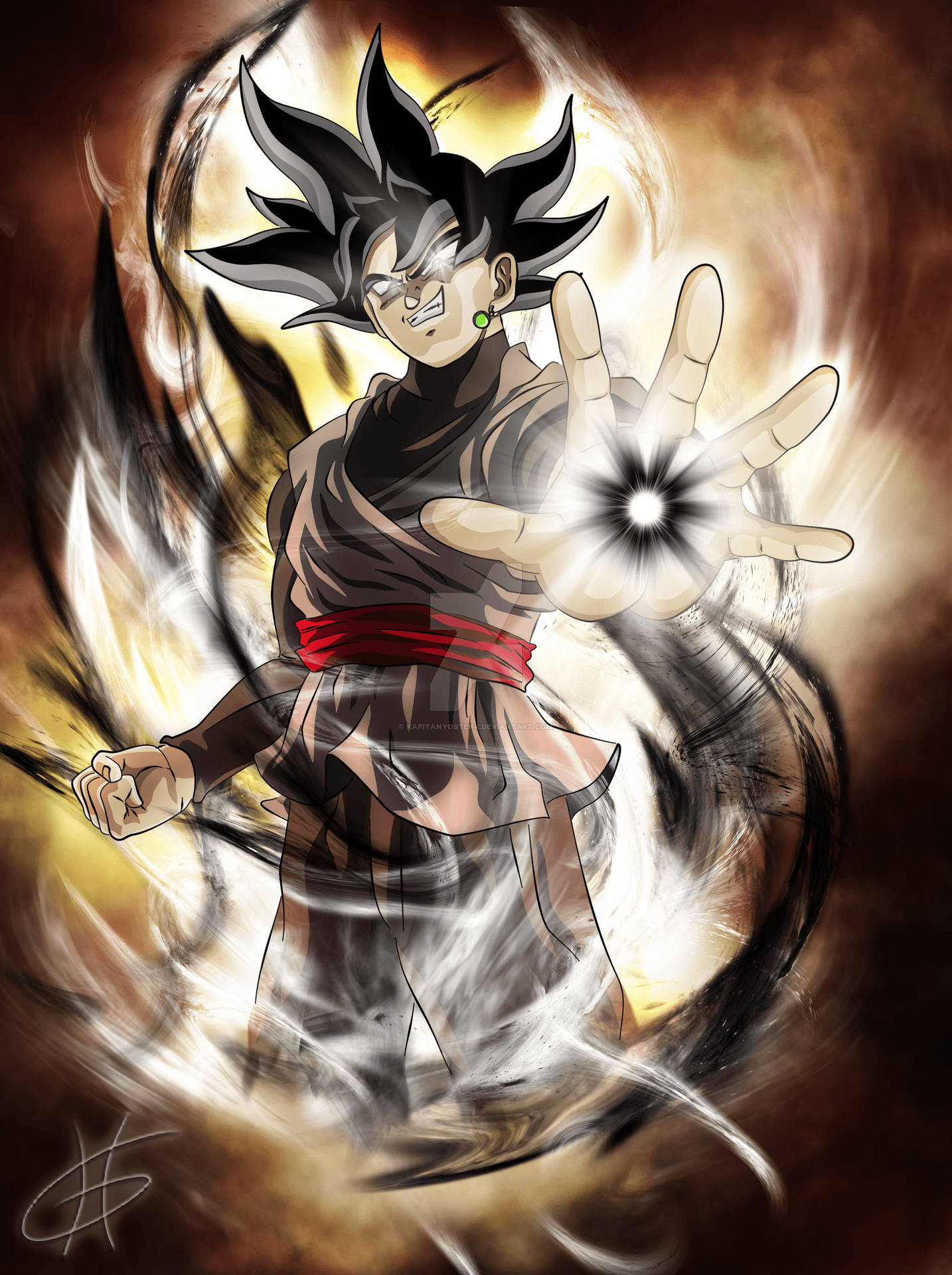 Goku Black Digital Artwork Background