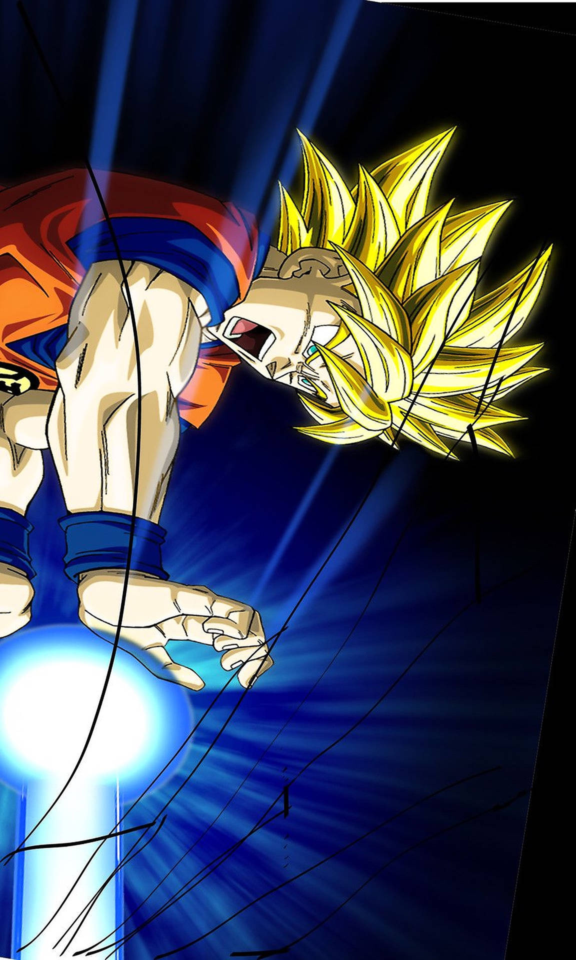 Goku Cracked Screen Background