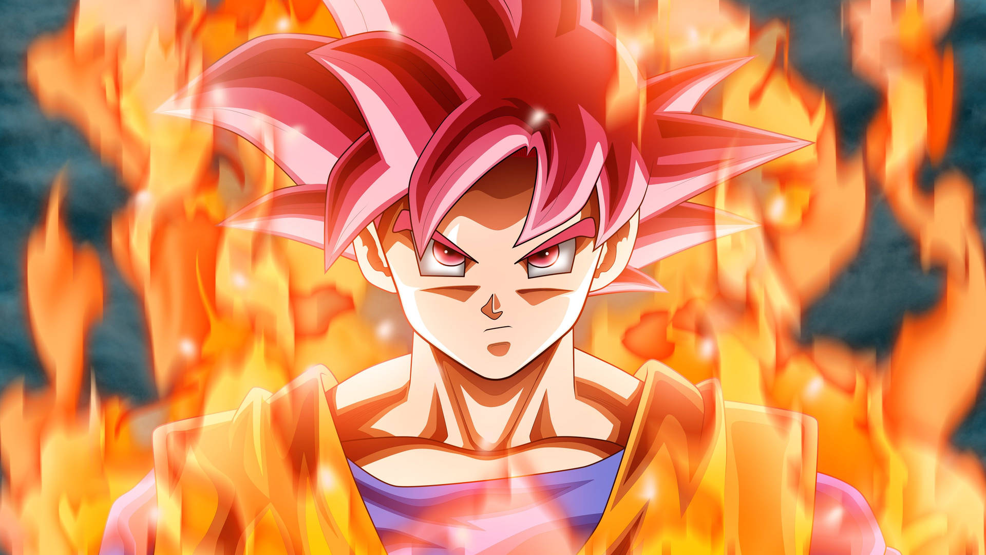 Goku Dragon Ball Super With Fire Background