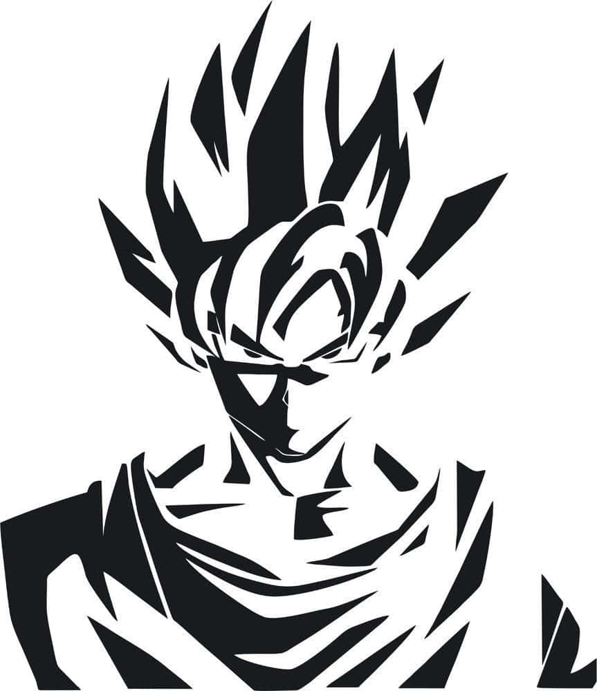 Goku Facing Off With Frieza In Dragon Ball Black And White Background