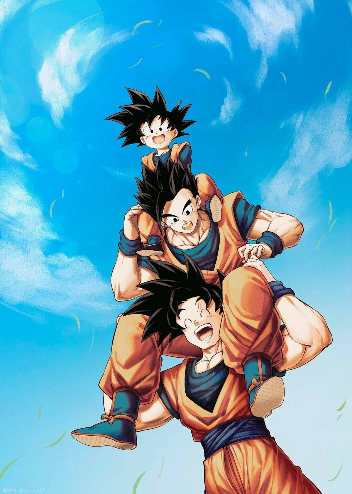 Goku, Gohan, Goten Happy Family Background