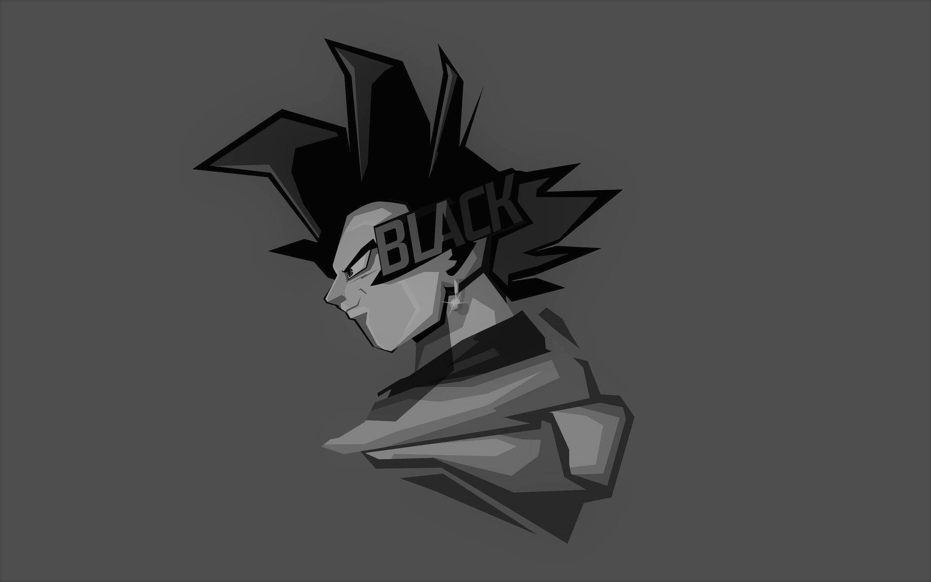 Goku, In Black And White Background