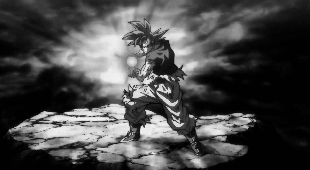 Goku In Black And White Background