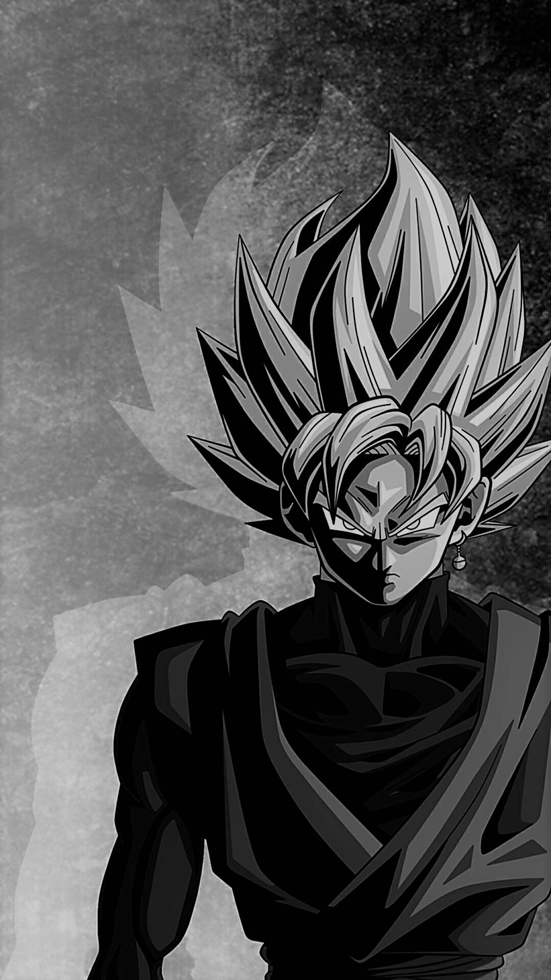 Goku In Black And White Background