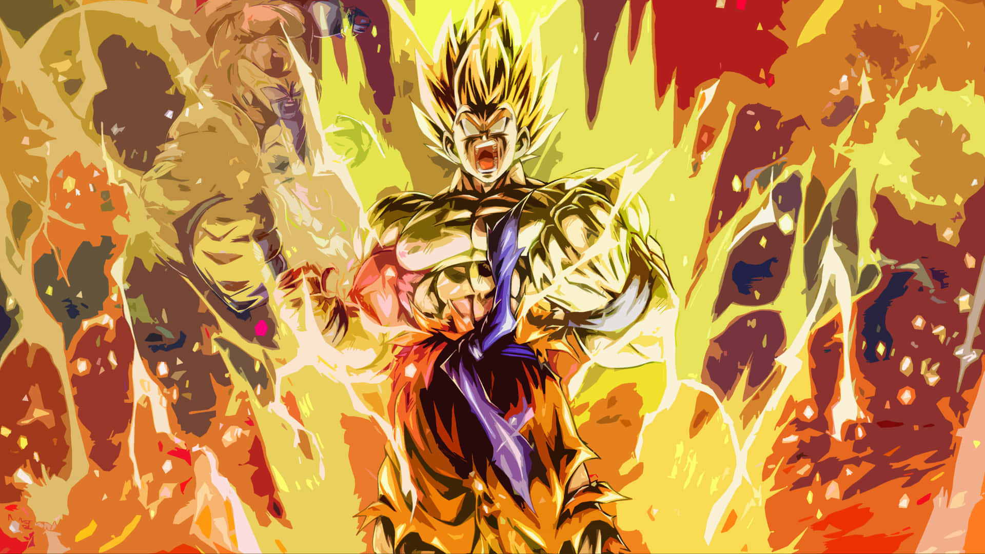 Goku In His Most Angry State Background
