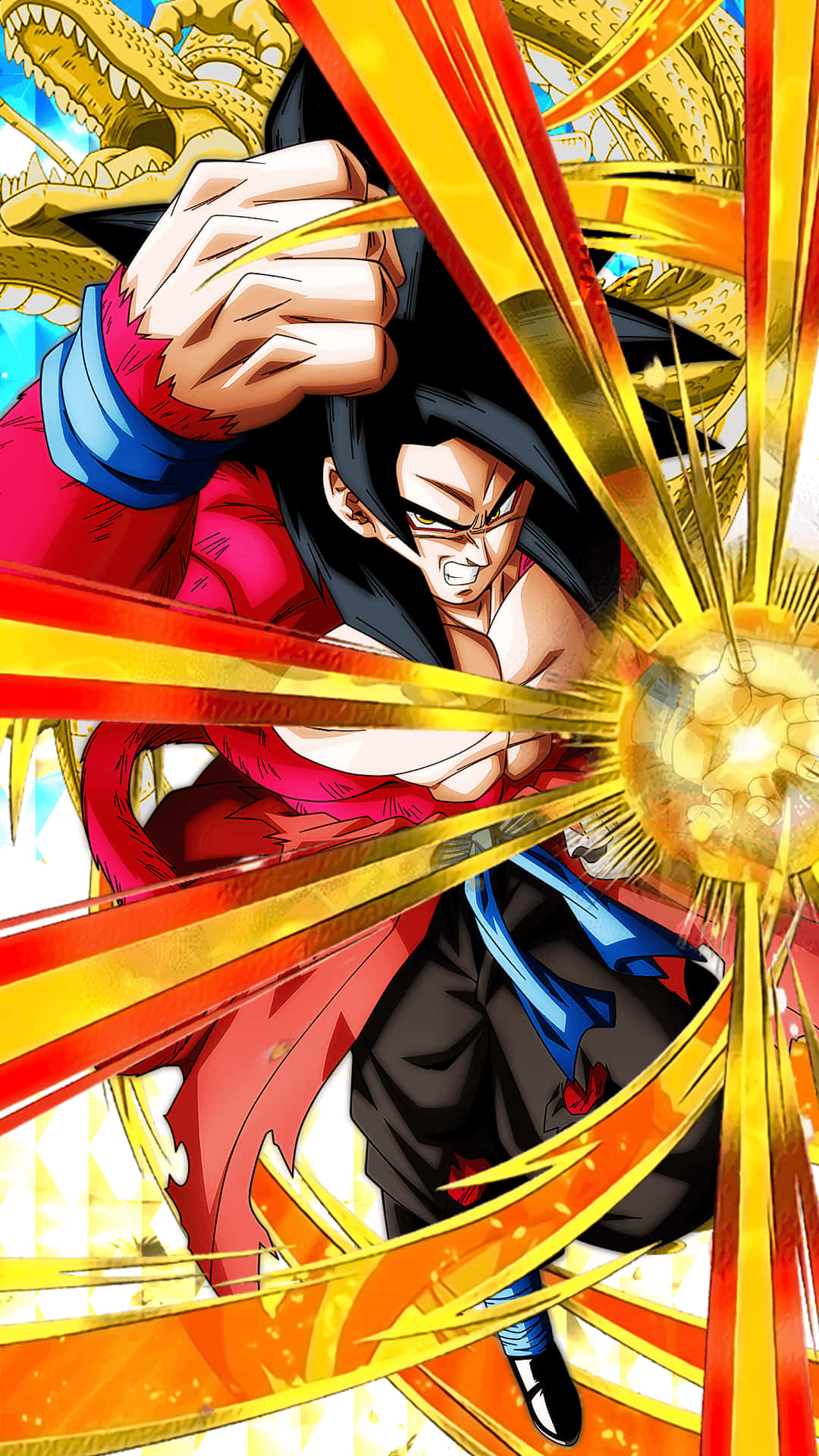 Goku In His Super Saiyan 4 Transformation Background