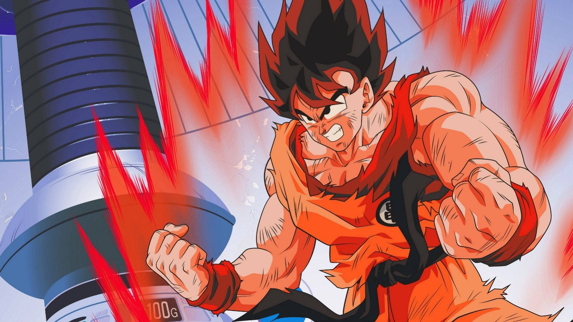 Goku Powering Up Kaioken Background
