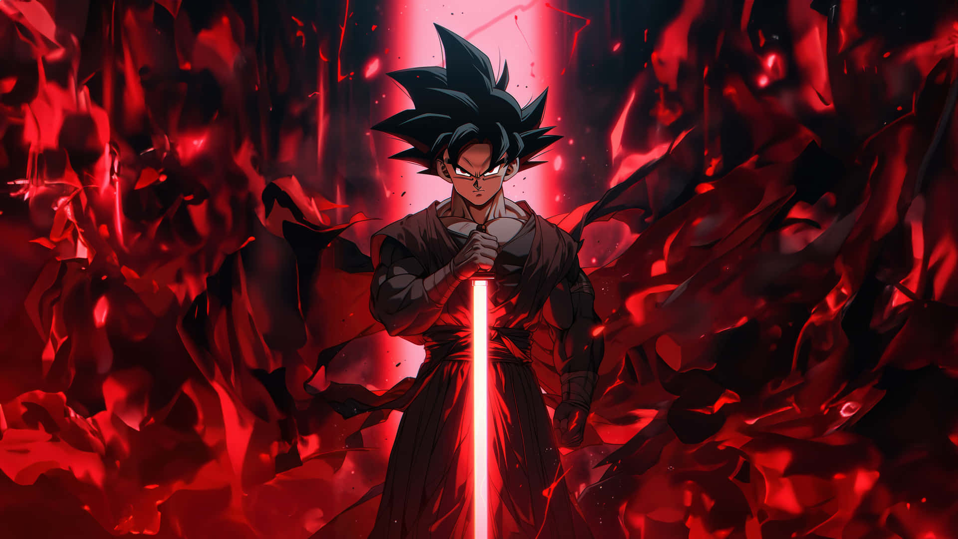 Goku Red Aura Power Up Background